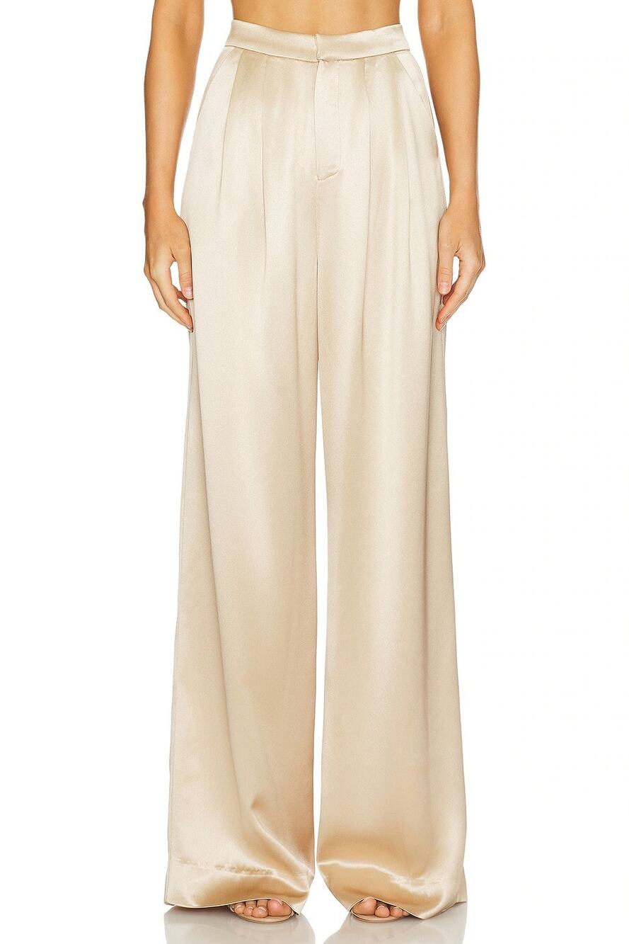 Nonchalant Label Paris Trousers Wide Leg High Waisted Pleated Old Money Work S